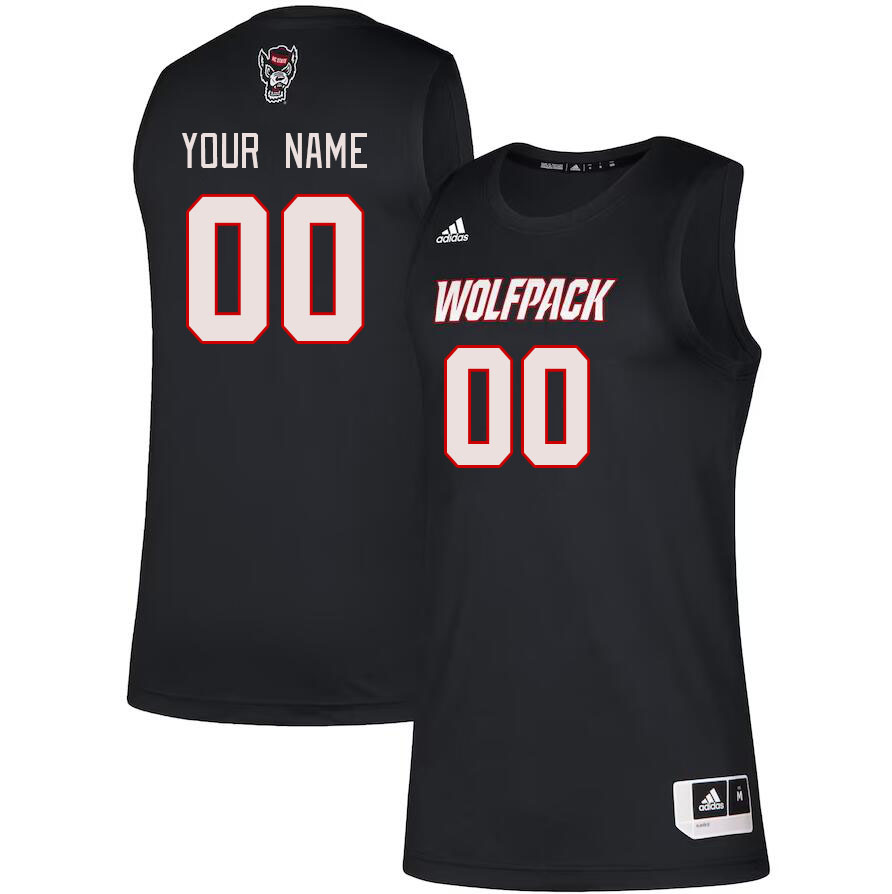 Custom NC State Wolfpacks Name And Number College Basketball Jerseys Stitched-Black